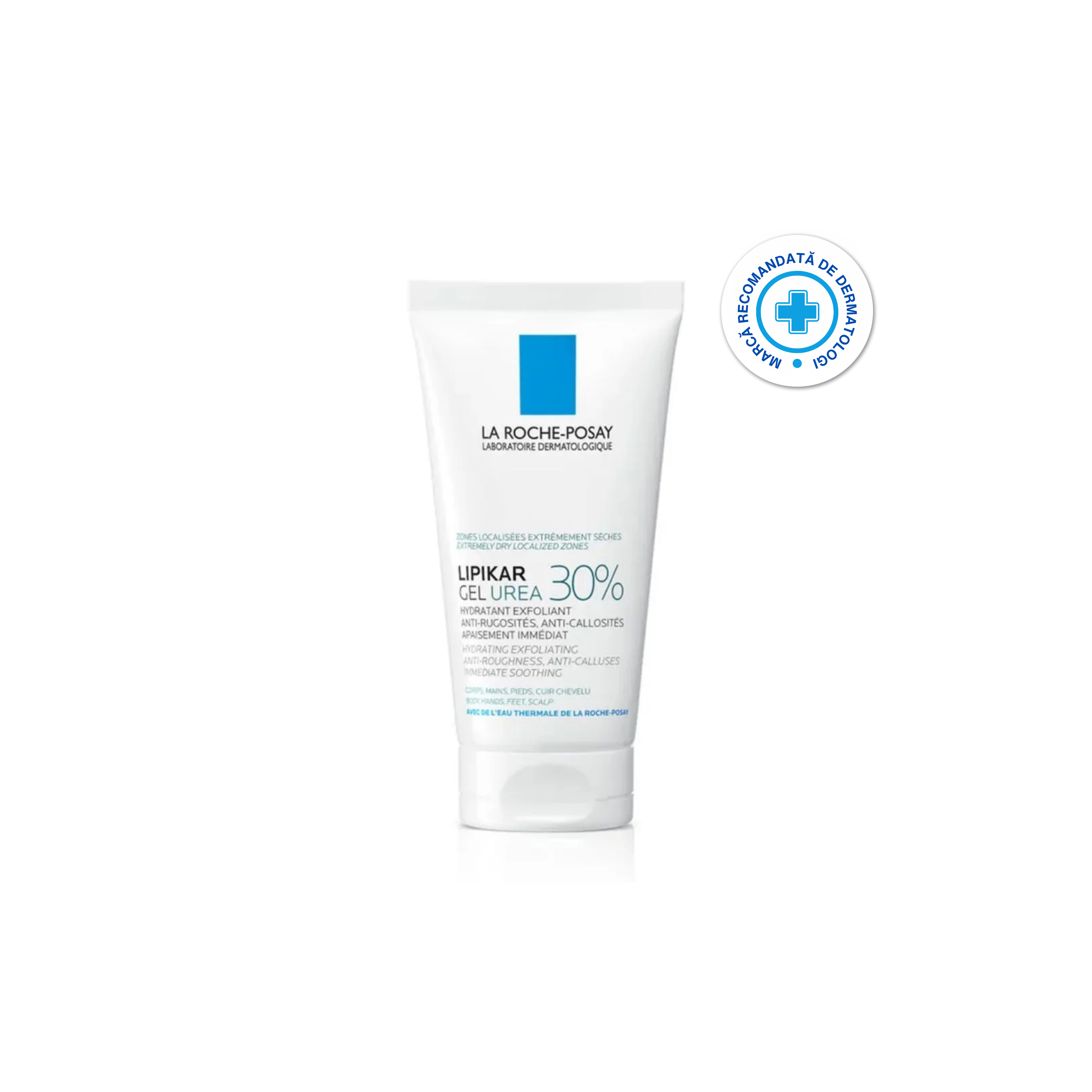 La Roche-Posay Lipikar Gel Urea 30% – Gel hidratant și exfoliant cu Uree și Niacinamidă, 50 ml