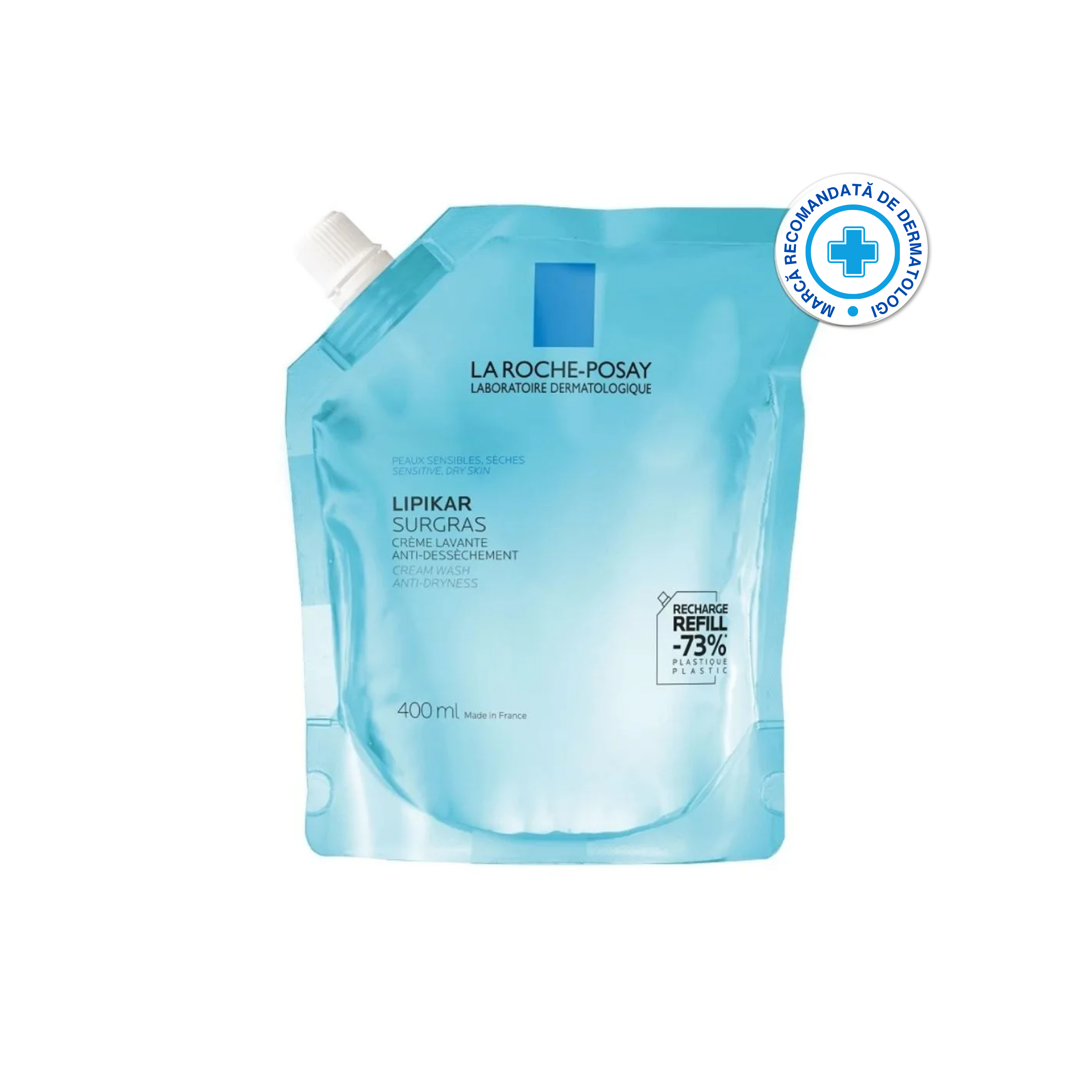 La Roche-Posay Lipikar Surgras Refill – Cremă nutritivă de curățare, 400 ml