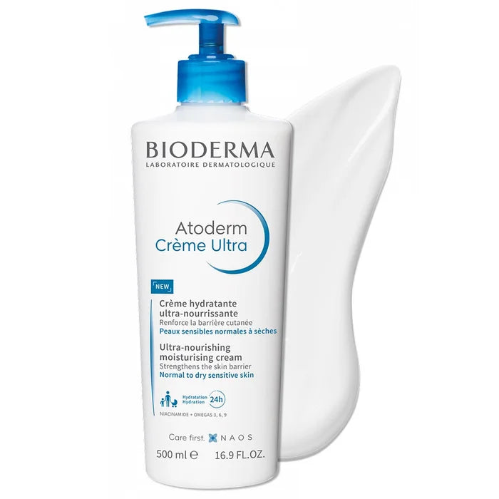 BIODERMA ATODERM – Cremă Ultra Tratamente Zilnice, Hidratantă și Nutritivă, 500 ml