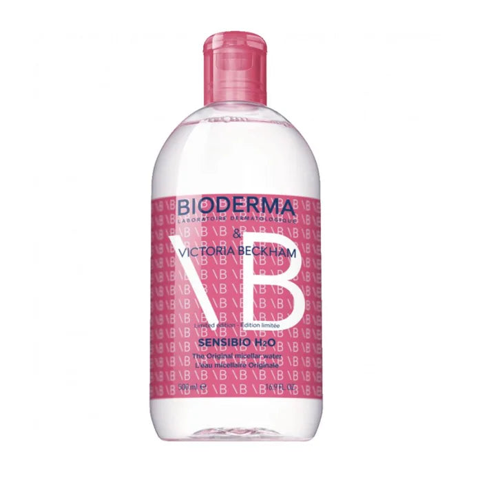 BIODERMA & VICTORIA BECKHAM SENSIBIO H2O – Apă Micelară pentru Față și Ochi, Piele Sensibilă, Ediție Limitată, 500 ml