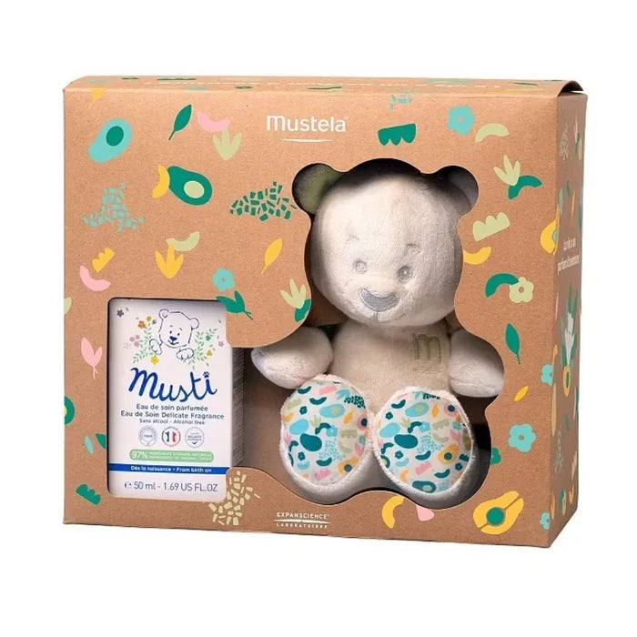 MUSTELA – Set Mustì: Apă Parfumată pentru Copii 50 ml + Jucărie de Pluș