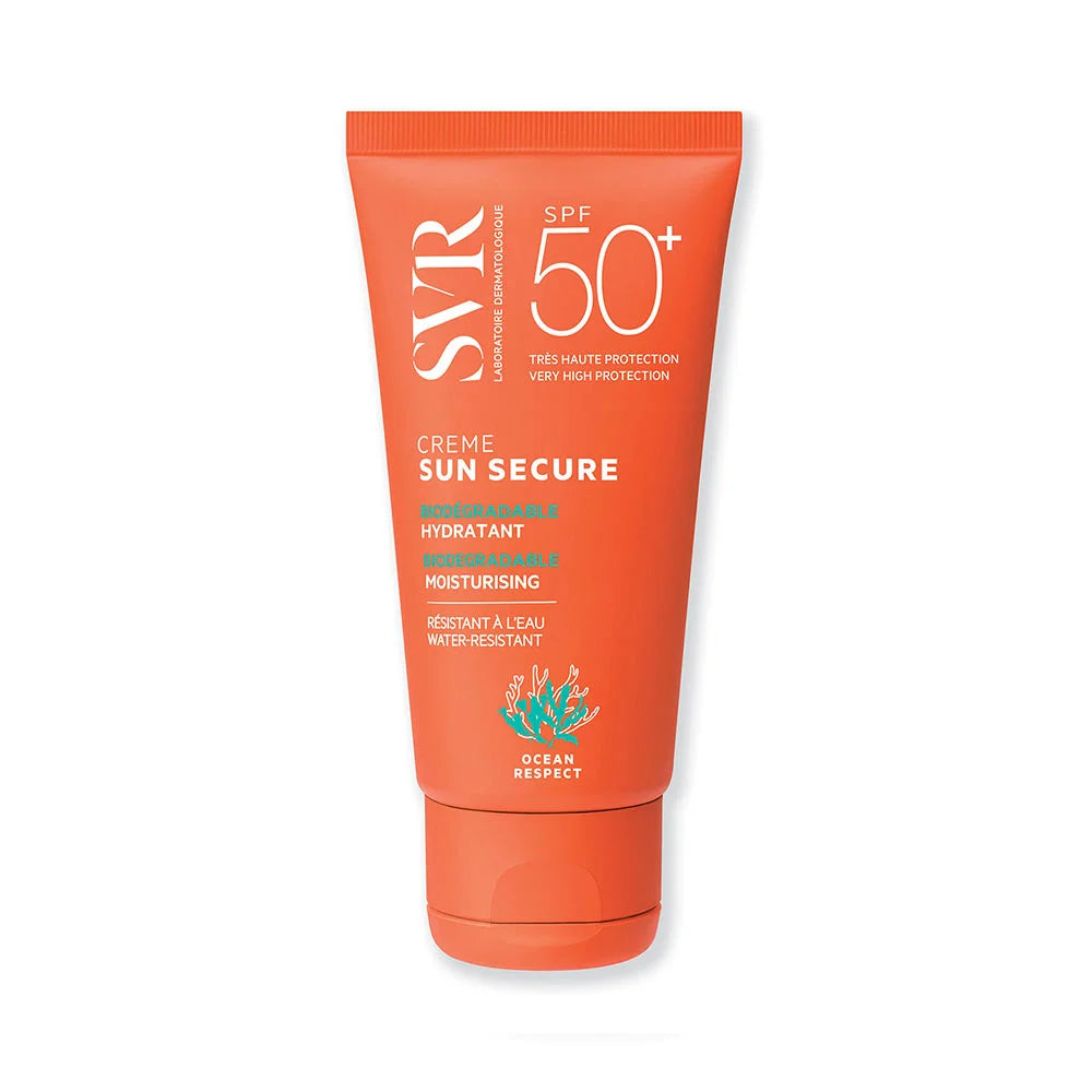SVR Sun Secure Crème SPF50+ – Cremă hidratantă de față biodegradabilă, 50 ml