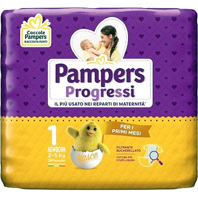 PAMPERS Progressi – scutece, newborn, 28 bucăți