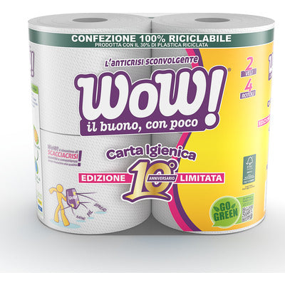 WOW Hârtie igienică Anniversario, 2 straturi, 4 role