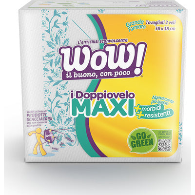 WOW Șervețele de masă Maxi, 2 straturi, 38 x 38 cm, 43 bucăți