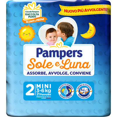 PAMPERS Sole e Luna – scutece, mini, 21 bucăți