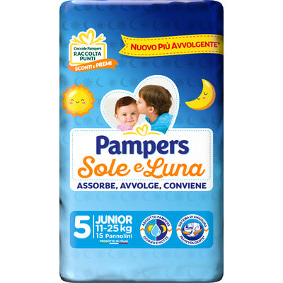 PAMPERS Sole e Luna – scutece, junior, 15 bucăți