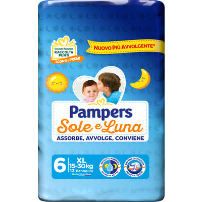 PAMPERS Sole e Luna – scutece, extralarge, 13 bucăți