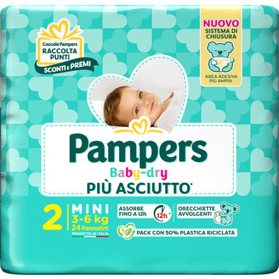 PAMPERS Baby-Dry – scutece, mini, 24 bucăți
