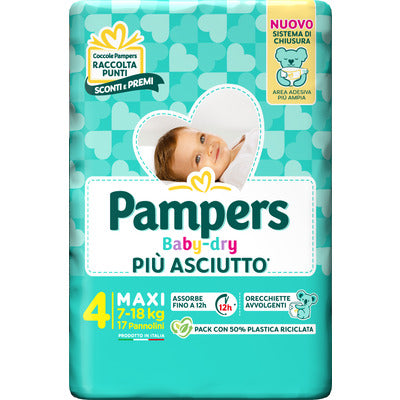 PAMPERS Baby-Dry – scutece, maxi, 17 bucăți
