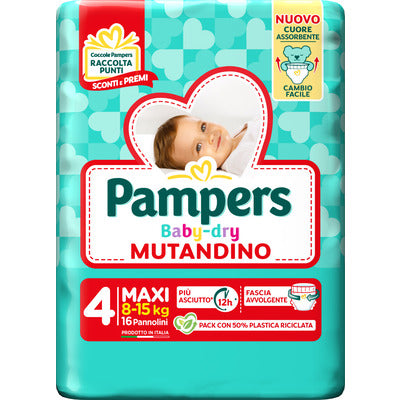 PAMPERS Baby-Dry – scutece, maxi, 16 bucăți