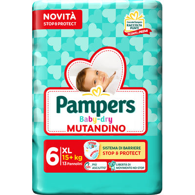 PAMPERS Baby-Dry – scutece, xlarge, 13 bucăți