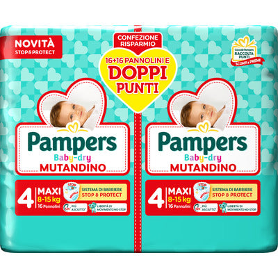 PAMPERS Baby-Dry – scutece, maxi, 32 bucăți