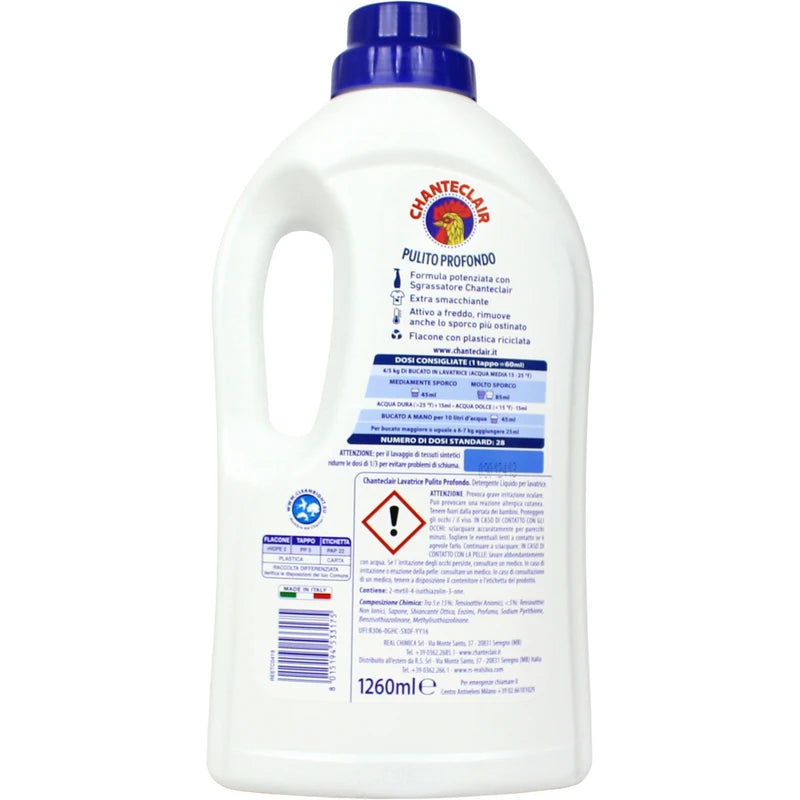 CHANTECLAIR Detergent lichid pentru rufe Pulito Profondo Extra Smacchiante, 28 spălări, 1260 ml