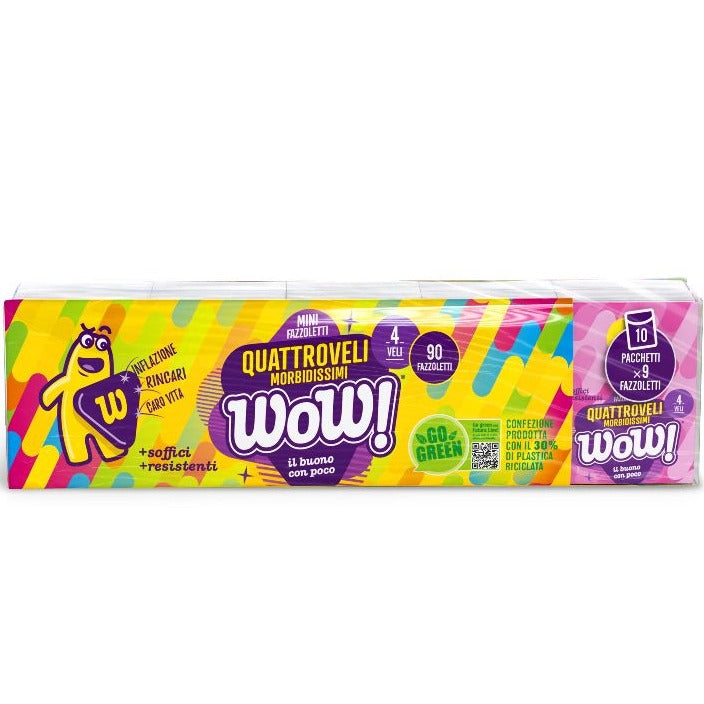 WOW Șervețele nazale Mini, 4 straturi, 9 x 10 bucăți