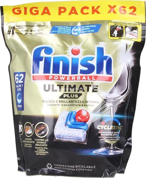 FINISH Ultimate Plus Tablete pentru mașina de spălat vase Fresh, 62 tablete