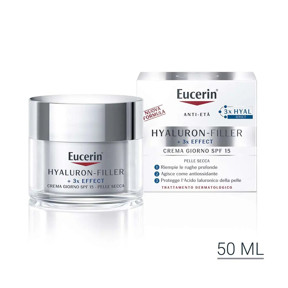 EUCERIN Hyaluron-Filler + 3x Effect Cremă de zi SPF15 pentru ten uscat 50 ml