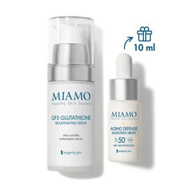 MIAMO duo Anti-Ossidante Glutathione 30ml + Aging Defense Sunscreen 10ml