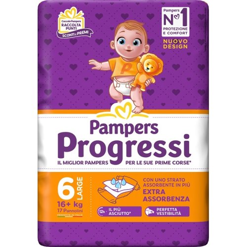 PAMPERS Progressi – scutece, extralarge, 17 bucăți