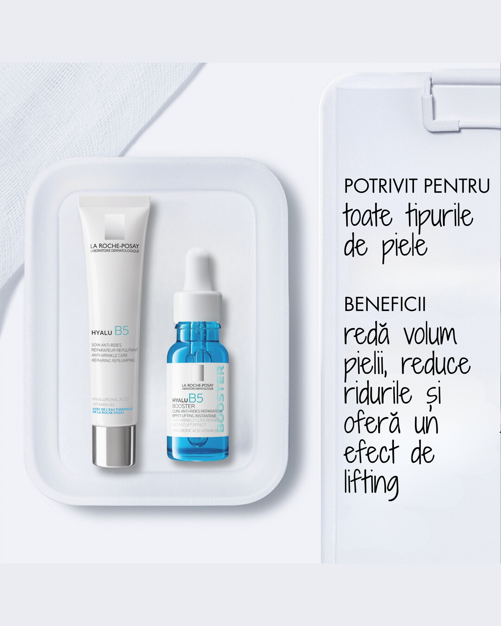 La Roche-Posay Hyalu B5 Kit X2 – Set rimpolpante cu ser și cremă pentru față
