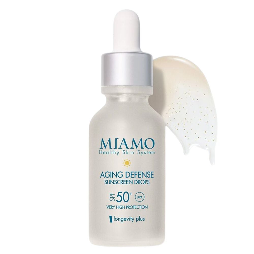 MIAMO protocol AntiOx Anti-Age & Protect GF5-Glutathione Aox Booster Serum 30ml + Aging Defense Sunscreen Drops SPF 50+ 10ml