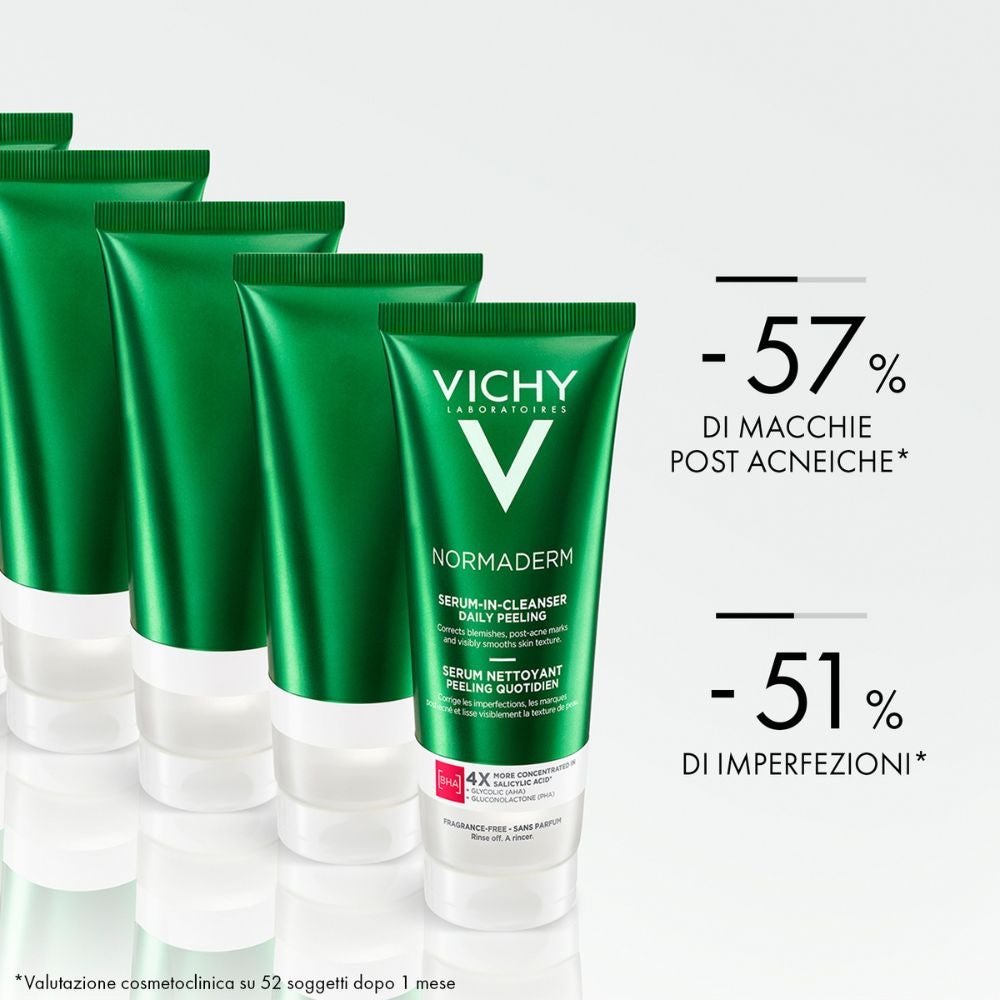 VICHY Normaderm – Gel-ser de curățare cu efect de peeling zilnic 125 ml