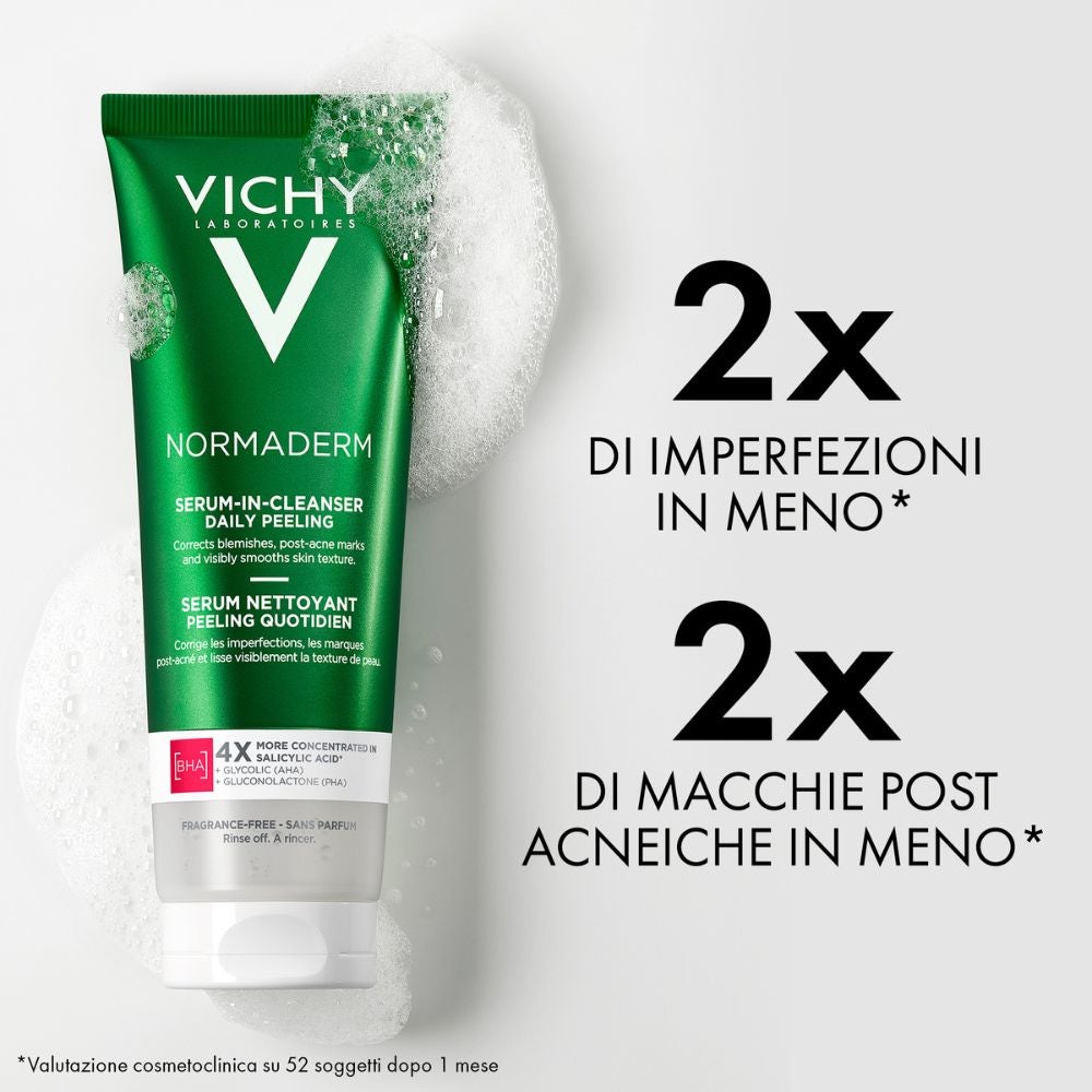 VICHY Normaderm – Gel-ser de curățare cu efect de peeling zilnic 125 ml