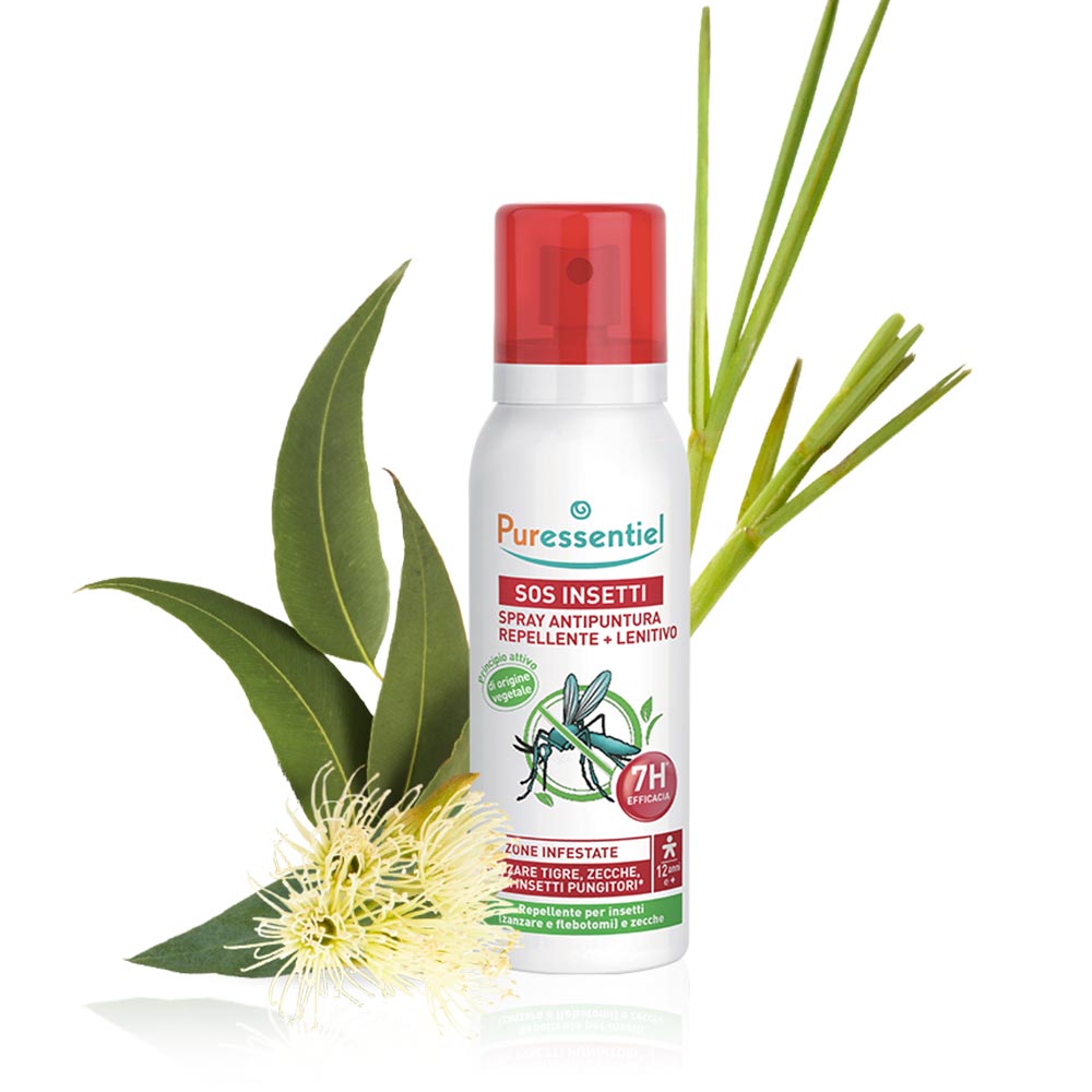 PURESSENTIEL SOS Insecte - Spray repelent anti-înțepături + calmant, 75ml