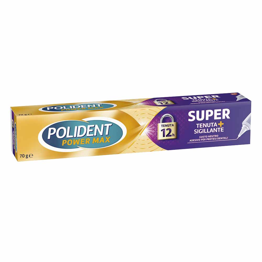 POLIDENT Power Max Fixare Extra + Sigilare Adeziv pentru Proteză Dentară, gust neutru, 70 g