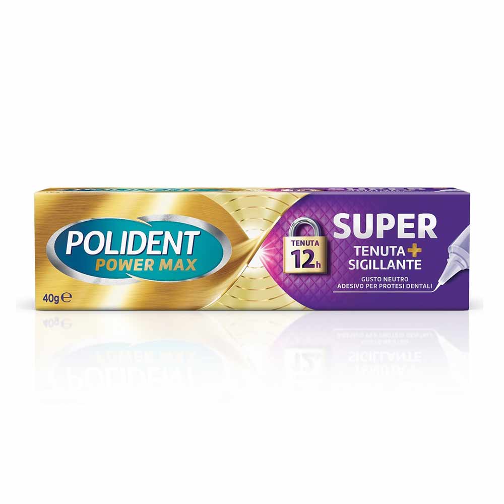 POLIDENT Power Max Fixare Extra + Sigilare Adeziv pentru Proteză Dentară, gust neutru, 40 g
