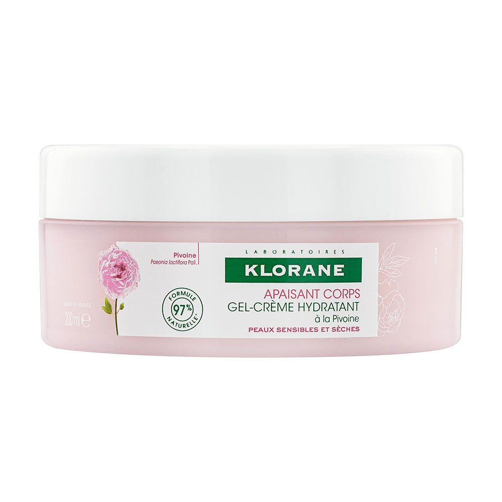 KLORANE Peonia – Gel-cremă hidratant și calmant pentru corp, 200 ml