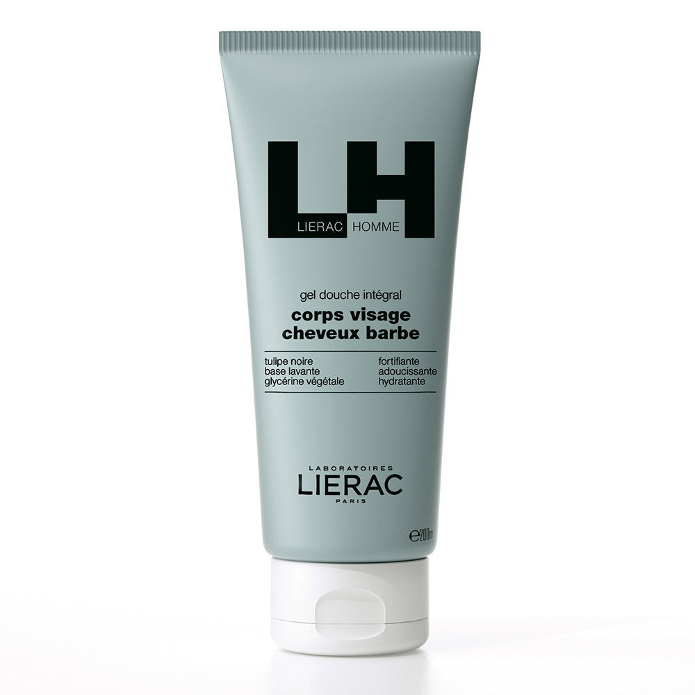 LIERAC Homme – Gel de duș multifuncțional pentru față, corp, păr și barbă, 200 ml