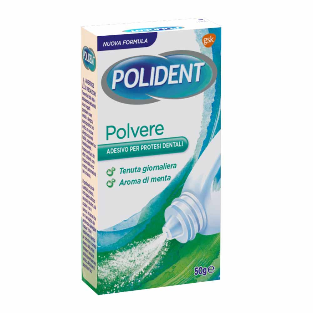POLIDENT Pudră Adezivă pentru Proteză Dentară, fixare zilnică, gust mentă, 50 g