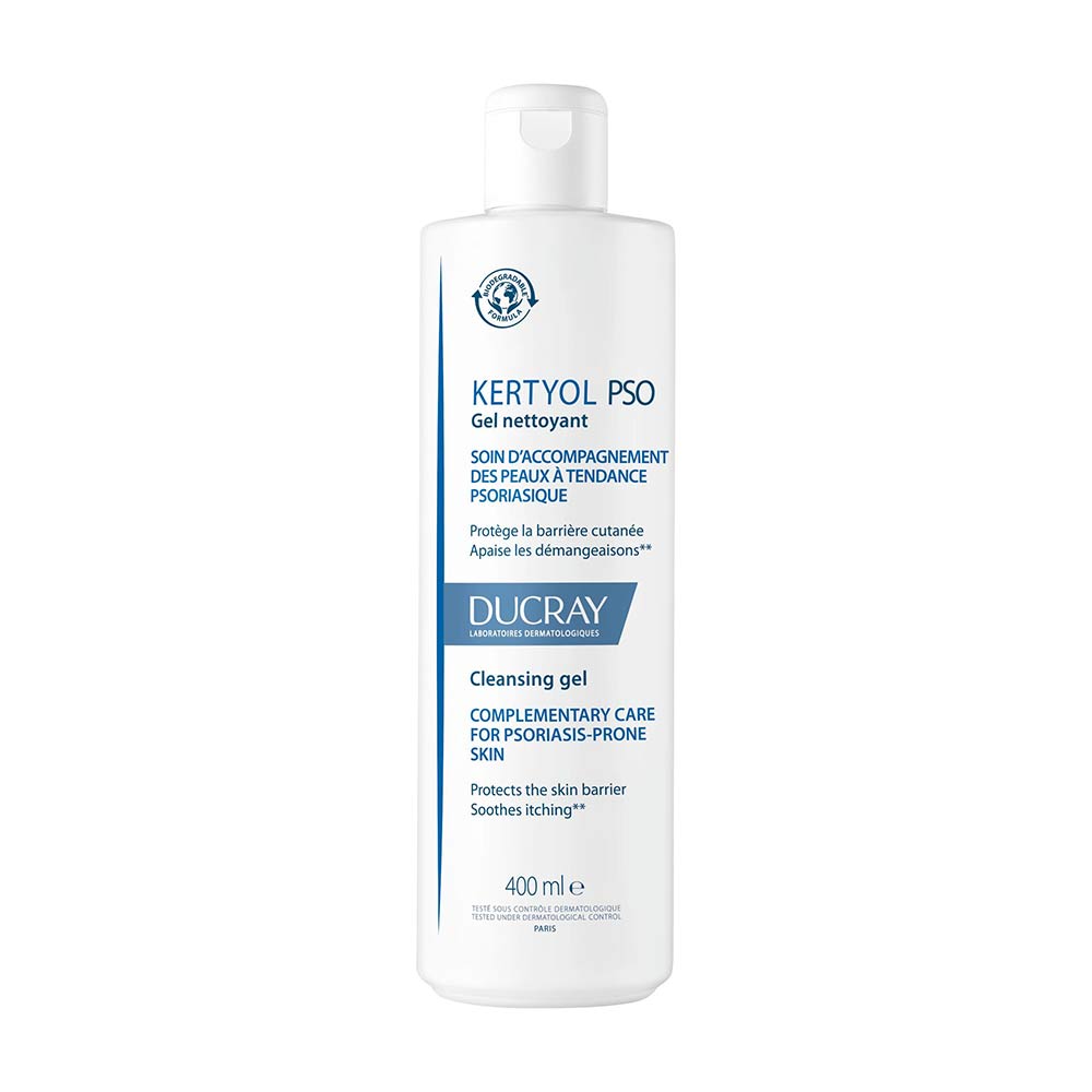 DUCRAY Kertyol P.S.O. – Gel de curățare emolient pentru piele cu tendință psoriazică, 400 ml