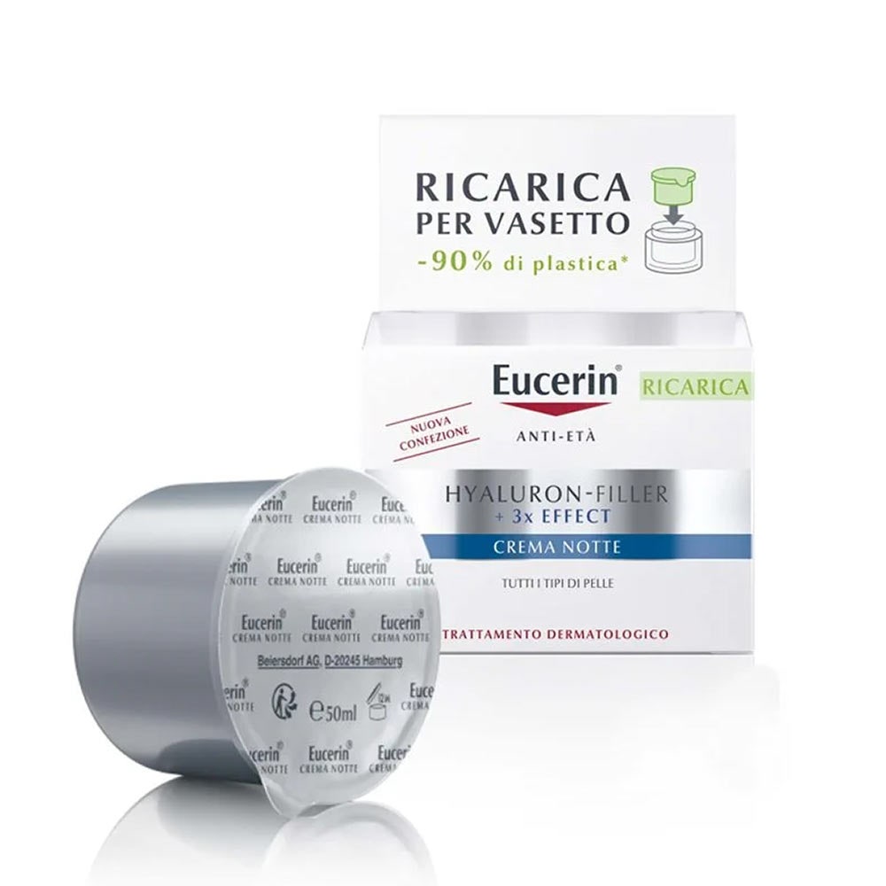 EUCERIN Hyaluron Filler - +3x Effect Cremă de noapte anti-îmbătrânire, rezervă 50 ml