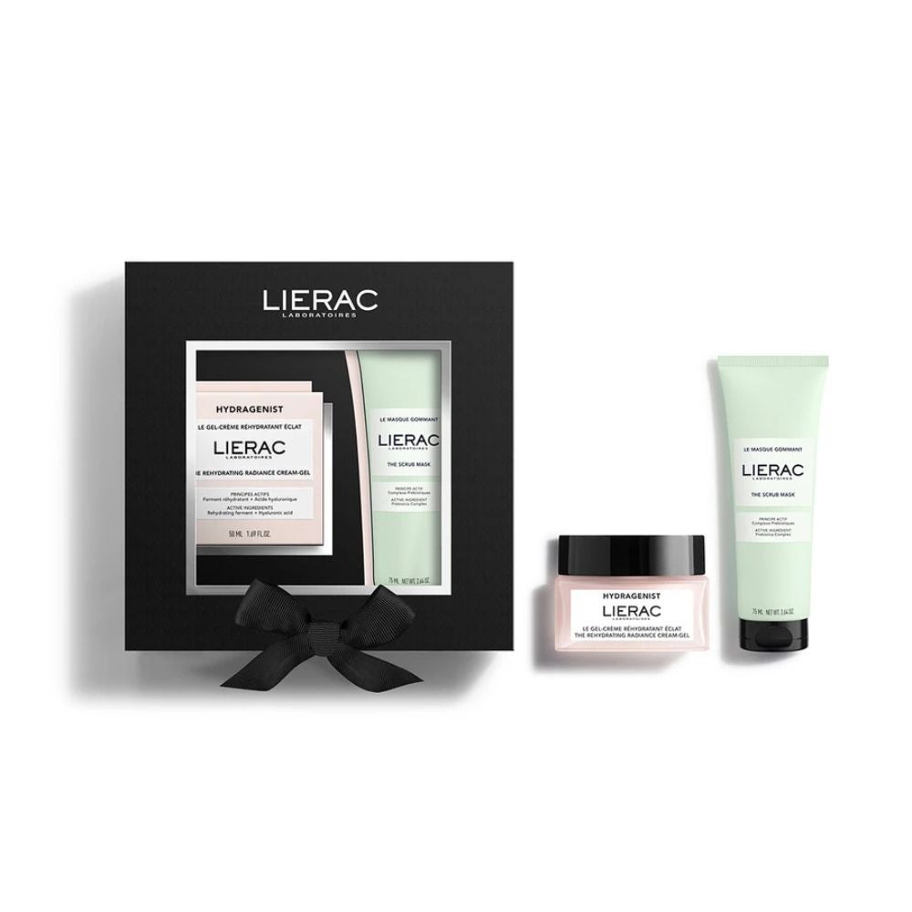 Lierac Hydragenist - Set Gel-cremă rehidratantă iluminator 50 ml + Mască exfoliantă 75 ml