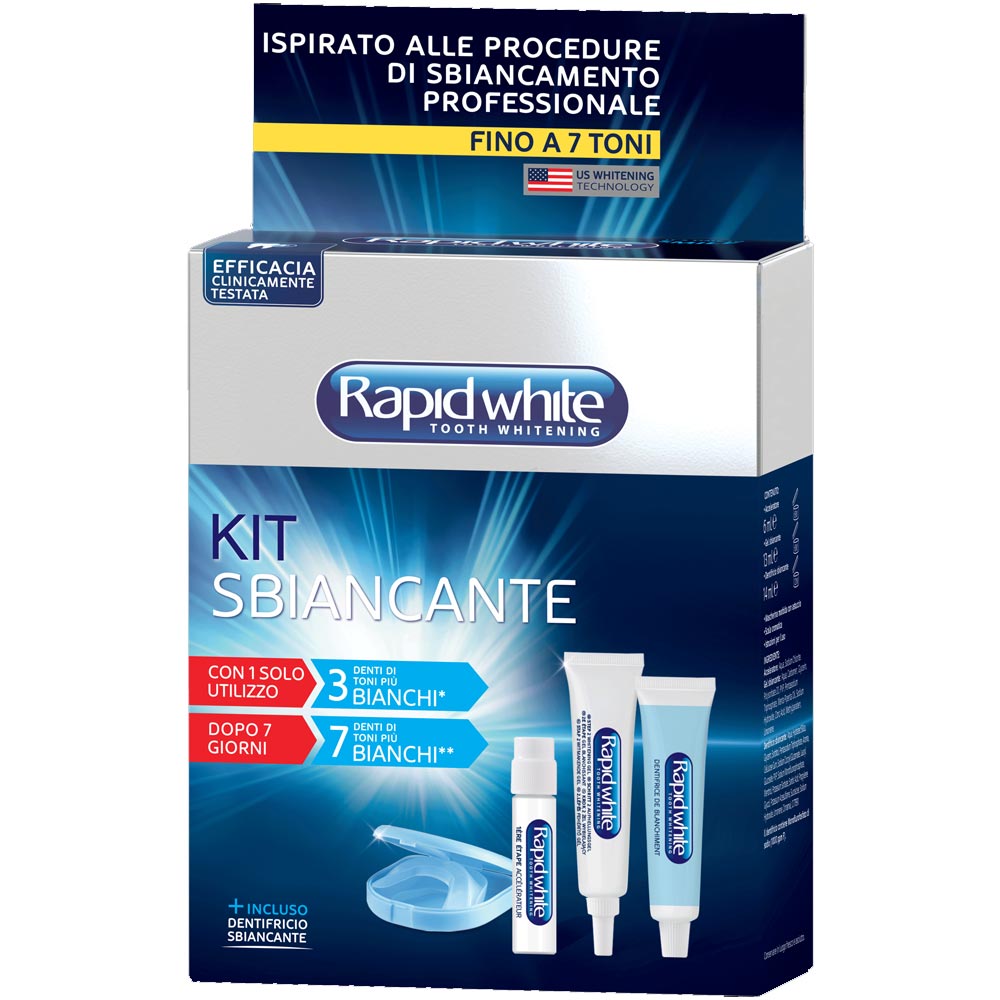 RAPID WHITE Kit cu Benzi de Albire Dentară, 8 benzi