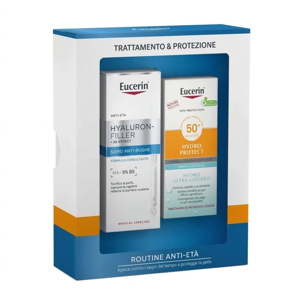 EUCERIN Sun Anti-Age Routine – Set ser anti-rid + fluid facial SPF 50+, 2 produse