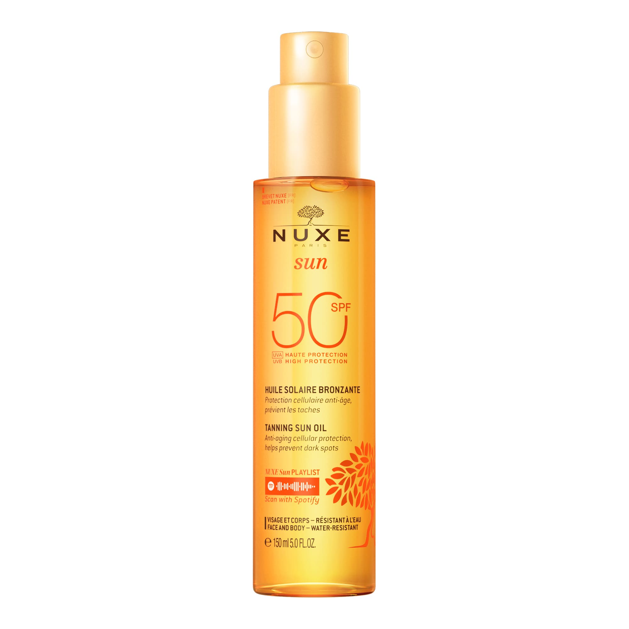 NUXE Sun ulei solar față și corp SPF50, 150 ml