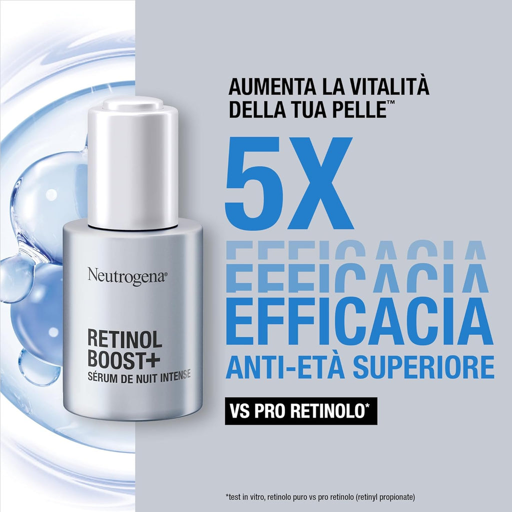 NEUTROGENA Retinol Boost Ser intens de noapte, super-concentrat cu 0,23% retinol pur, pentru riduri profunde, 30ml