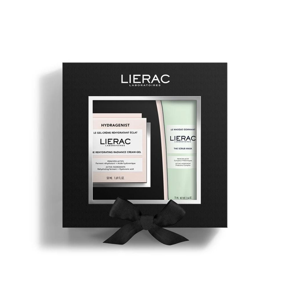 Lierac Hydragenist - Set Gel-cremă rehidratantă iluminator 50 ml + Mască exfoliantă 75 ml