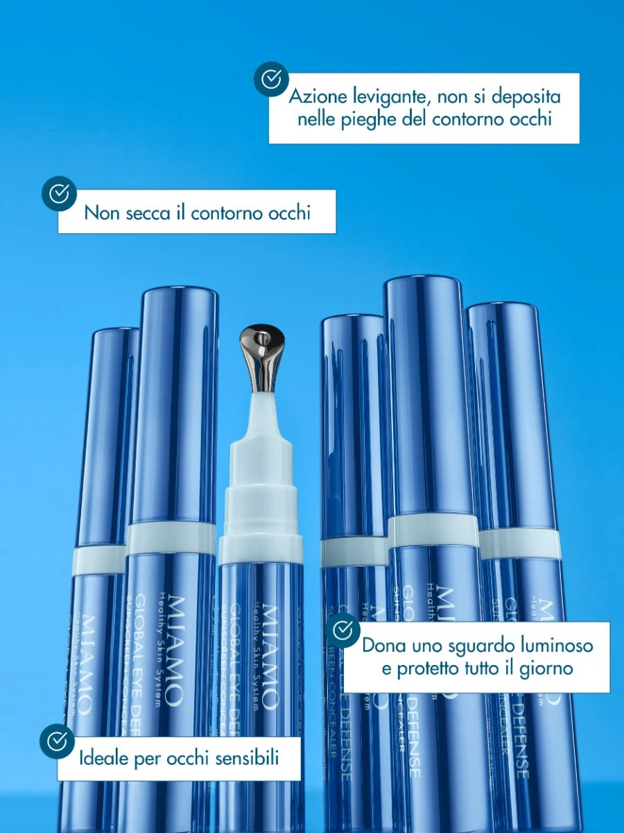 MIAMO Global Eye Defence Sunscreen Concealer SPF 30 Corector iluminator pentru conturul ochilor Anti-rid și Anti-pungi Vanilla 7,5 ml