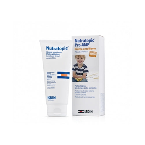 ISDIN Nutratopic Pro-AMP – Cremă emolientă pentru piele atopică, 200 ml
