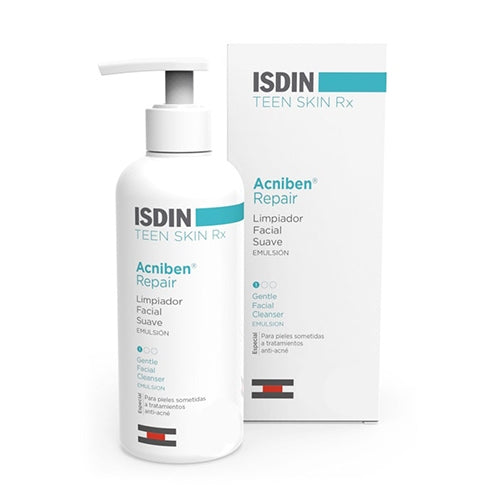 ISDIN Acniben Rx – Emulsie de curățare pentru pielea afectată de tratamente antiacneice, 180 ml