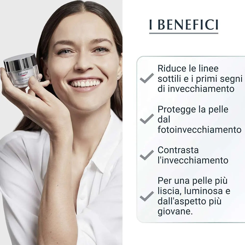 EUCERIN Hyaluron-Filler + 3x Effect Cremă de zi SPF15 pentru ten uscat 50 ml