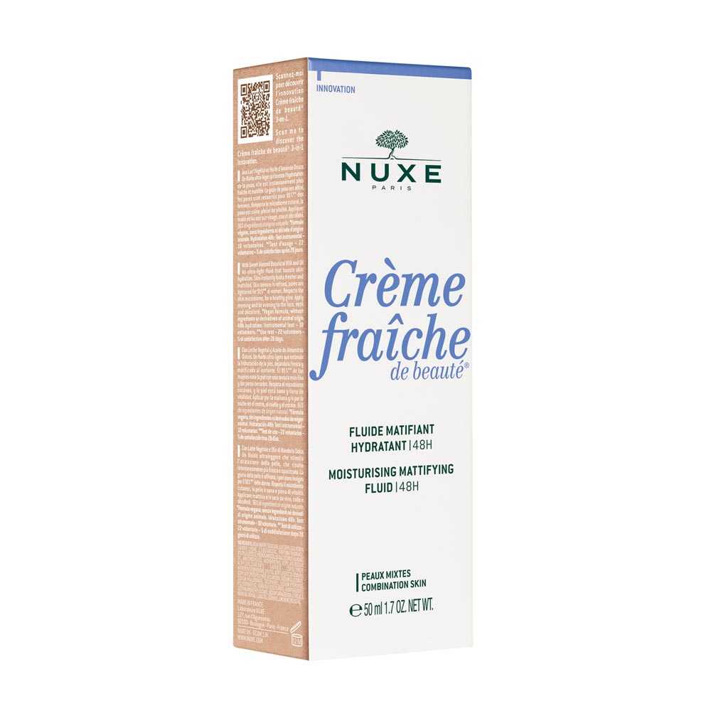 Nuxe Crème Fraiche de Beauté Fluido Opacizzante hidratantă 48H Pelle Mista, 50 ml