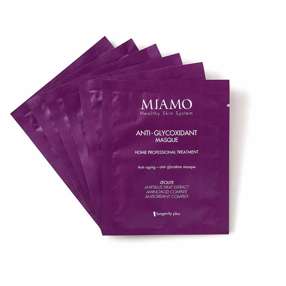 MIAMO Anti-Glycoxidant Masque Maschere anti-aging Anti-Glicante, 6 x 10ml