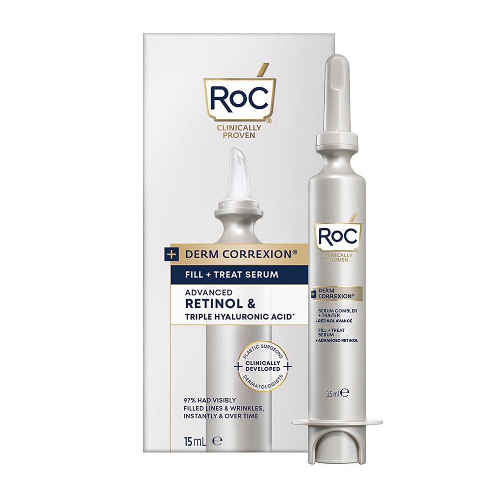 ROC Derm Correxion - Fill + Treat Ser facial cu retinol și acid hialuronic, 15ml