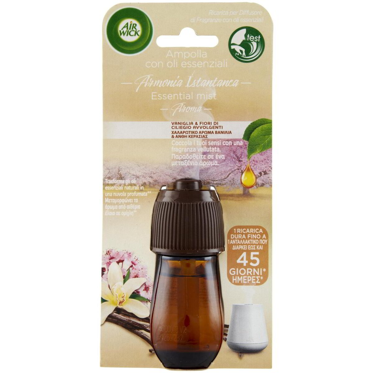AIR WICK Rezervă pentru difuzor cu uleiuri esențiale Vanilie și Flori de cireș, 20 ml