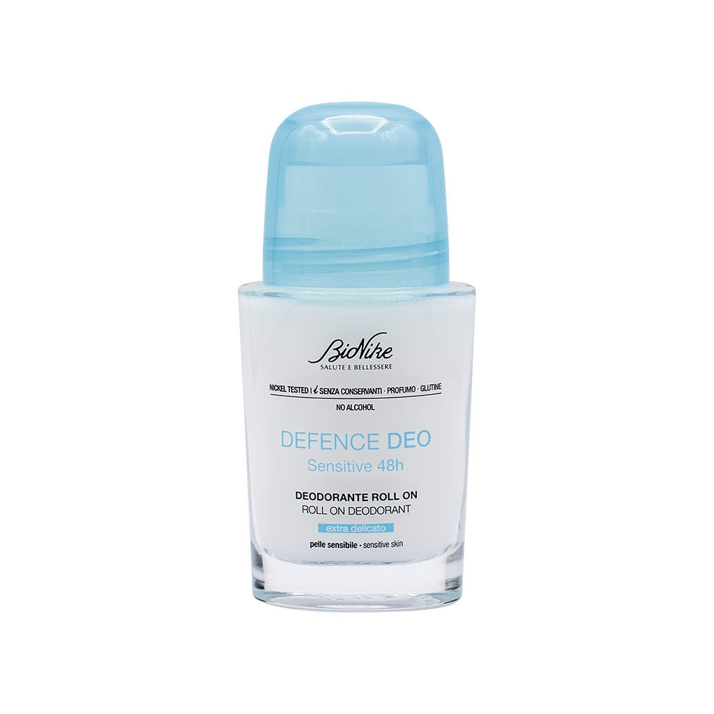 Deodorant BIONIKE Defence Deo Sensitive 48H roll on, 50 ml, unisex, fara alcool, pentru piele sensibila